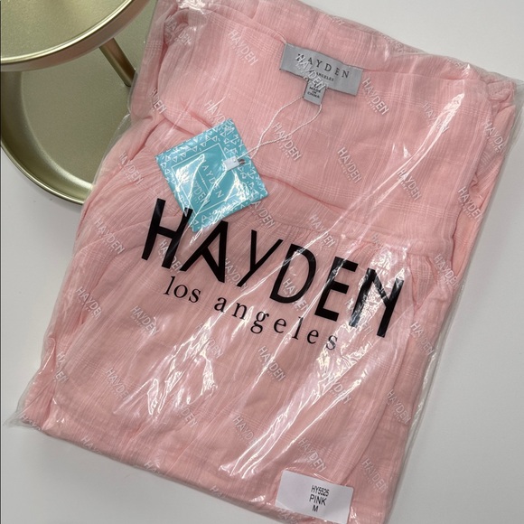 099 • Light Pink Babydoll Mini Dress | Bow Tie Puff Sleeves Cotton Summer Dress - Picture 6 of 6